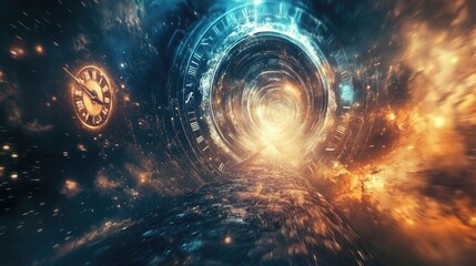 Fototapeta premium Time travel in different dimensions.