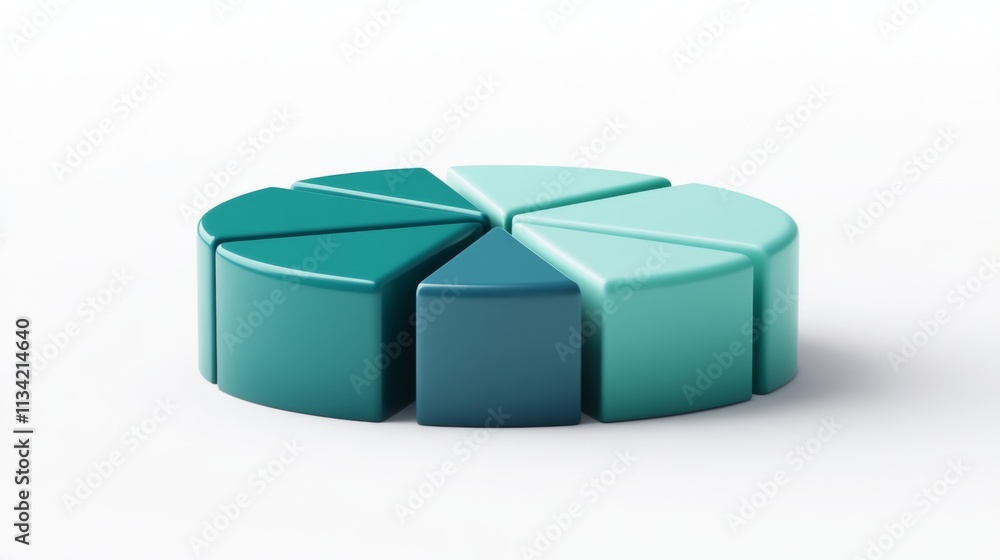 Poster geometric colorful pie chart illustration for data visualization