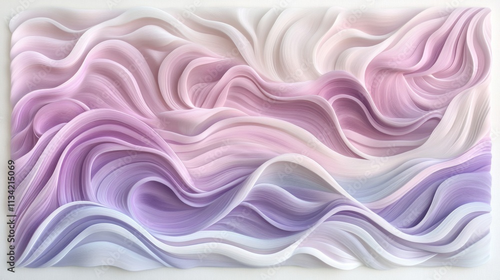 Aufkleber fluid abstract waves in soft pastel colors and gentle curves