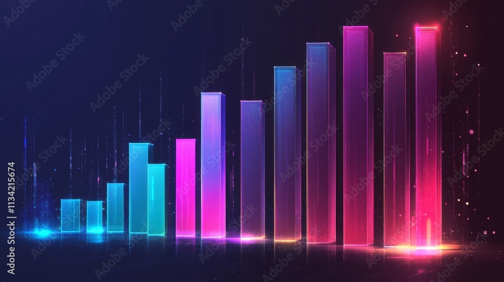 Aufkleber colorful abstract bar graphs representing data growth and analysis