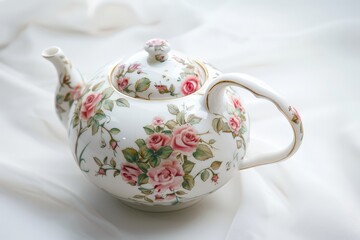 Elegant Floral Teapot