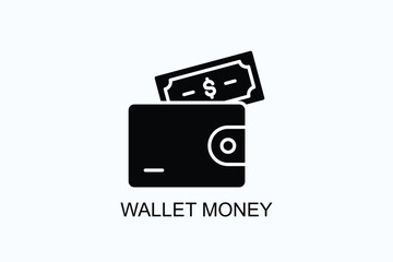Wallet Money Vector, Icon Or Logo Sign Symbol Illustration
