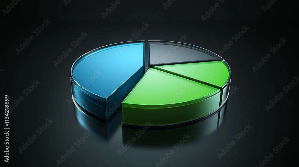 Poster Modern Pie Chart Representation with Vibrant Colors and Layers