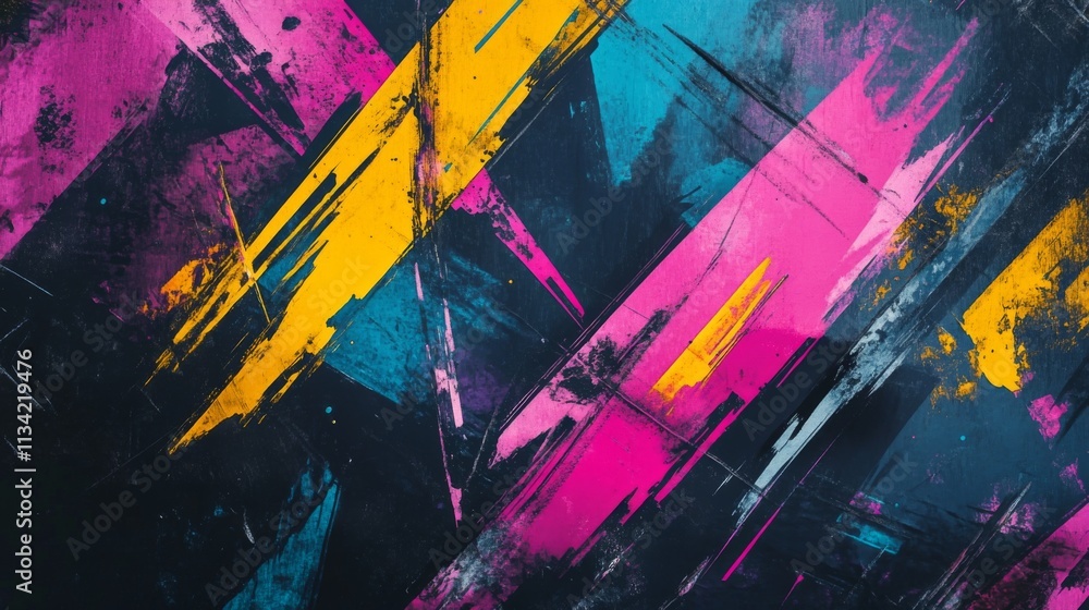 Aufkleber colorful abstract background with bold brush strokes and texture