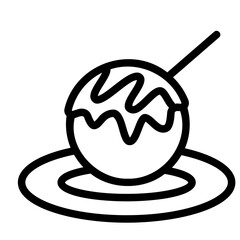 Takoyaki Line Icon