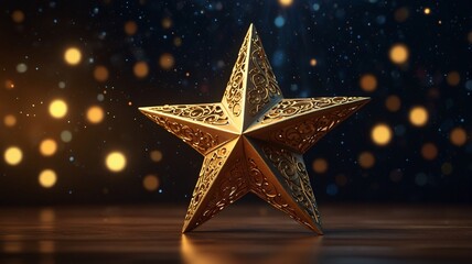 Golden christmas star