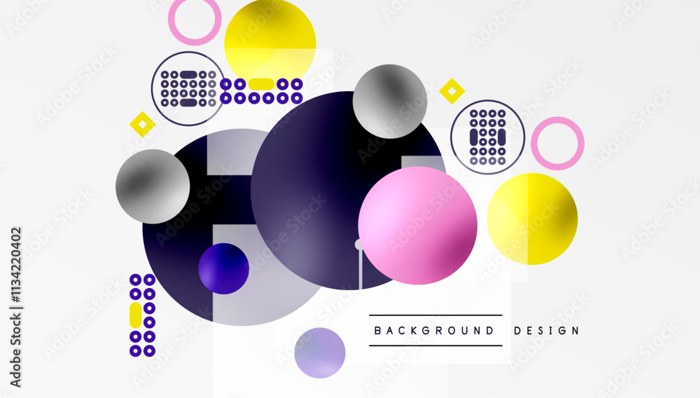 Aufkleber circles and elements geometric abstract background