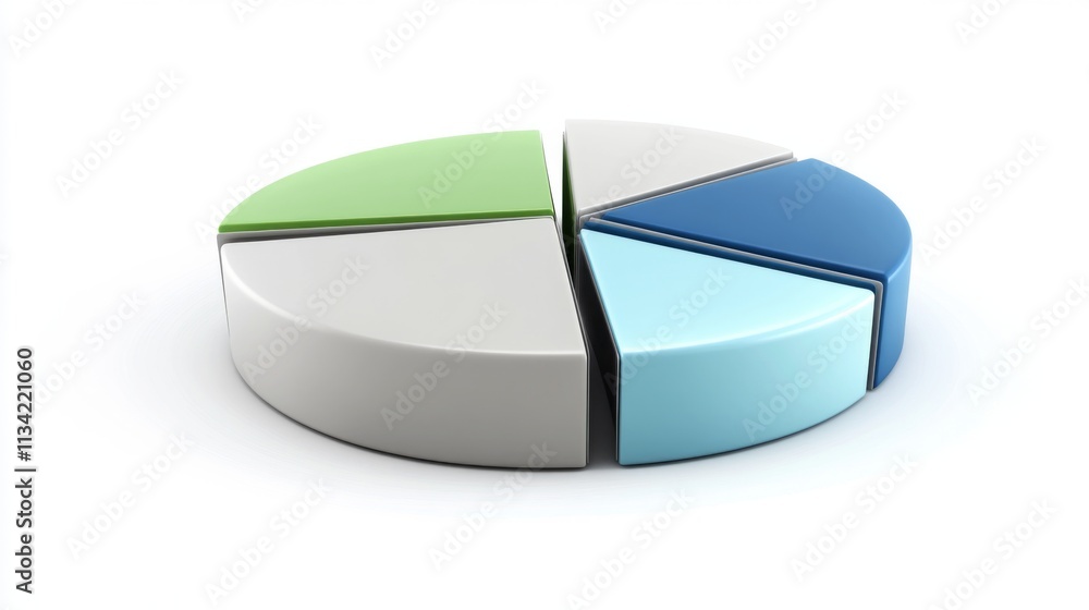 Aufkleber 3D Colorful Pie Chart Representation of Data Segmentation Analysis