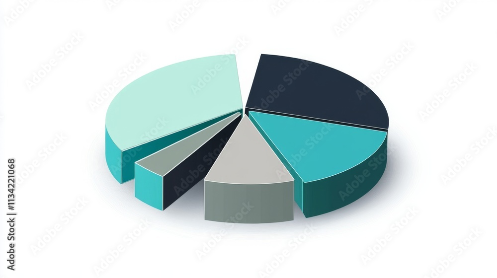 Leinwandbilder 3d pie chart illustration for data visualization and analysis