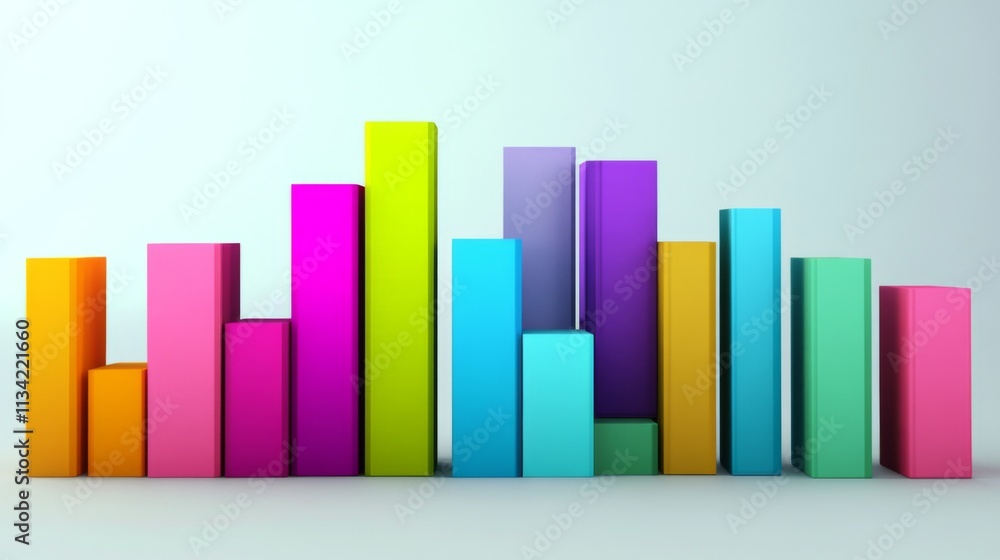 Leinwandbilder colorful 3d bar graph for data visualization and analysis