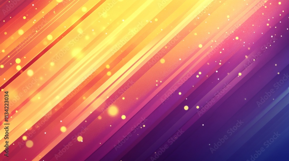Aufkleber vibrant abstract background with colorful lines and glowing bokeh effects