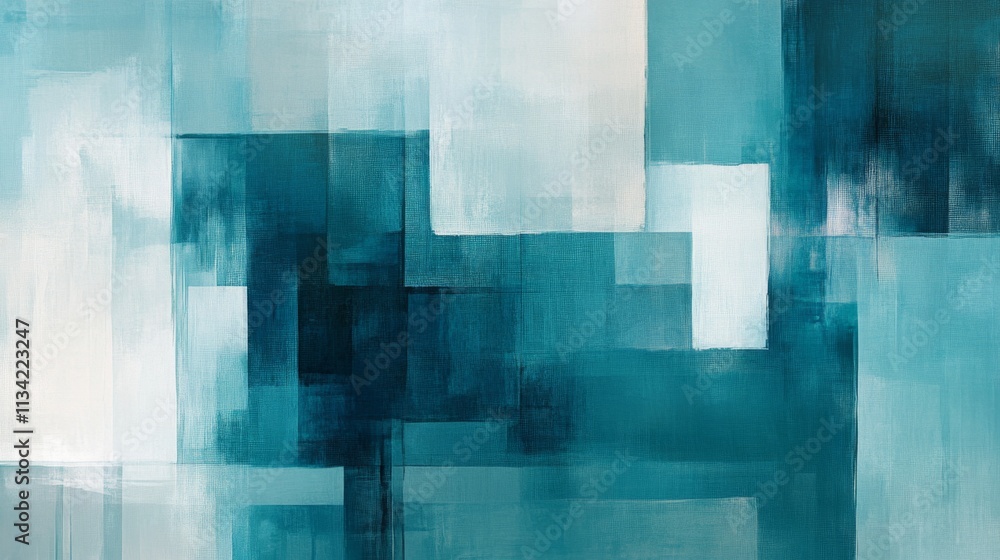 Poster abstract blue geometric design with soft color variations