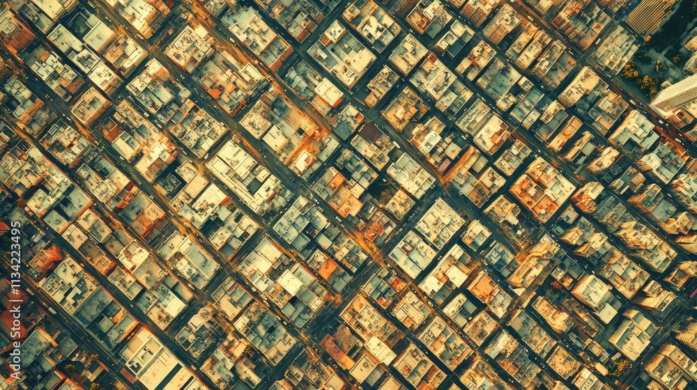 Poster a fractal city grid layout, with streets and buildings arranged in a repeating fractal pattern, crea