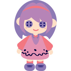 Fototapeta premium kawaii style girl character illustration