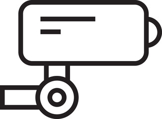 Security Camera Icon Line Illustration
