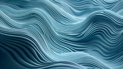 Abstract blue and white swirls, 3D shapes, fluid lines, flowing forms