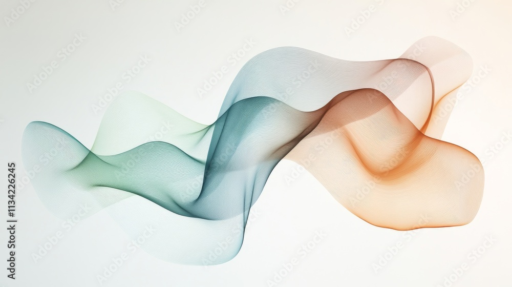 Poster abstract colorful waves flowing on light background for design usage