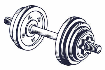 Dumbbell, Symmetrical weights on each end of a bar vector silhouette on a white background