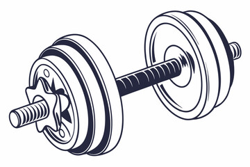 Dumbbell, Symmetrical weights on each end of a bar vector silhouette on a white background