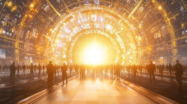 Time Travel Enthusiasts: Convergence of Ideas in a Futuristic Convention Center