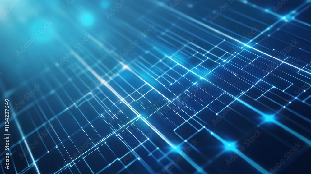 Poster abstract digital background with glowing lines and particles, representing connectivity, technology,
