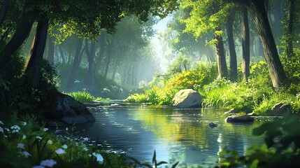 Obraz premium waterfall in the forest
