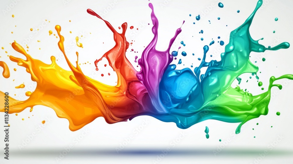 Poster vibrant color splashes creating dynamic artistic expressions