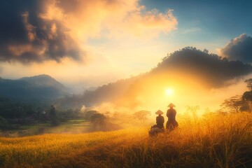 Morning Light Over Eco Friendly Crop Field
