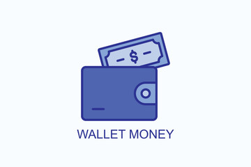 Wallet Money vector, icon or logo sign symbol illustration