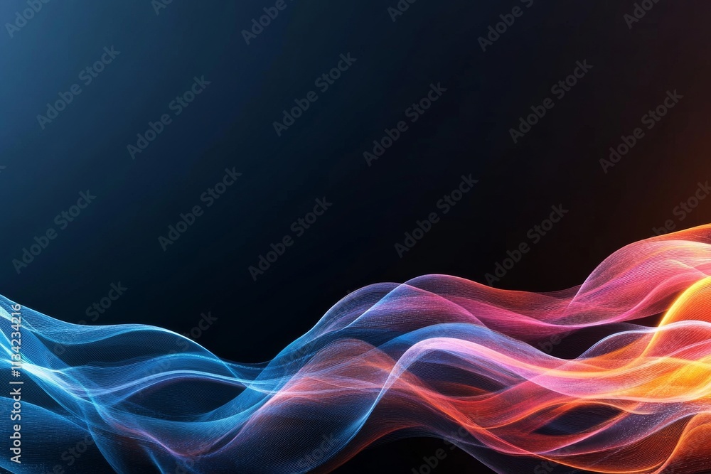 Poster colorful wave patterns create a dynamic abstract background suitable for digital design and art proj