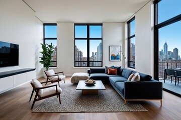 Stylish Modern Duplex with Large Windows and Elegant Interior Design