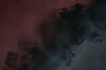 Burgundy Charcoal and Steel Blue Smoky Shadow Gradient Background with Atmospheric Texture