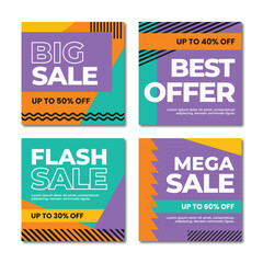modern square sale banner template