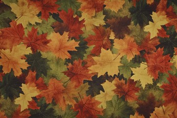 Vibrant Autumn Leaves in Vivid Colors Creating a Beautiful Fall Background with Shades of Red, Yellow, and Green for Seasonal Decor and Nature Inspired Themes