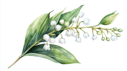 Delicate Watercolor Illustration Lily The