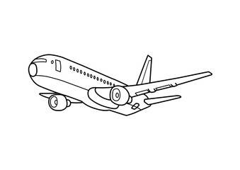 sketch of an aeroplane flying in the sky