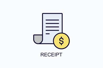 Receipt Vector, Icon Or Logo Sign Symbol Illustration 