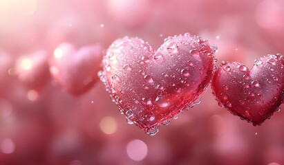 Obraz premium Heart-Shaped Pink and White Objects, A Perfect Blend of Love.
