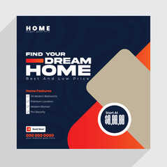 Real estate or home sale social media post Template Design
