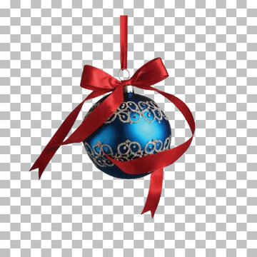 christmas ball with ribbon
