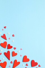 Beautiful hearts on color background