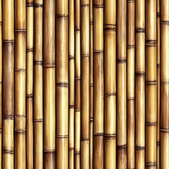 Bamboo Wall Trees Forest Seamless Pattern Texture