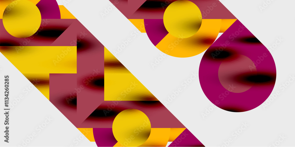 Poster Vibrant abstract background circles with smooth gradients, creating a dynamic and modern design. Ideal for creative, tech, or contemporary-themed projects
