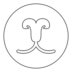 Cat's nose mouth cat pet concept veterinary icon in circle round black color vector illustration image outline contour line thin style