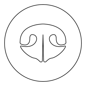 recommend clip art: The dog's mouth puppy pet concept veterinary doggy icon in circle round black color vector illustration image outline contour line thin style