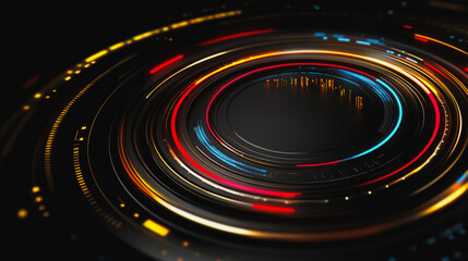 Obraz premium Abstract black background with Colorful charts and graphs with statistics to innovative analyze business potential and forecast future development of companies growth.