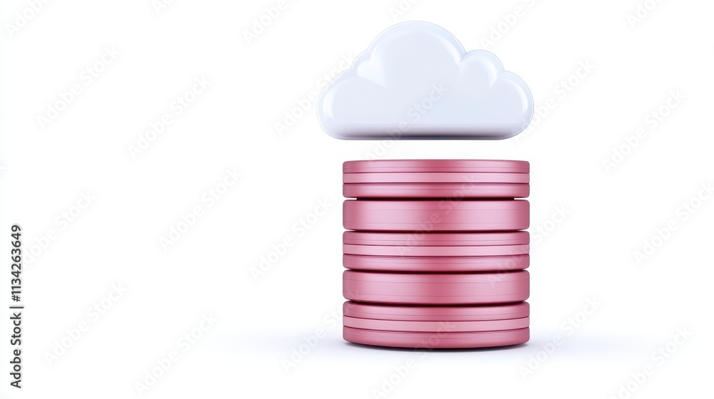 Poster cloud storage data backup server database technology concept