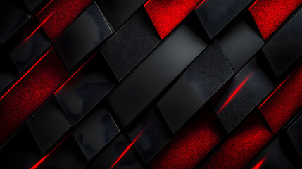 Abstract Black and Red Geometric Background