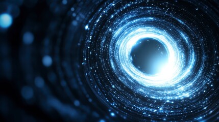 Obraz premium Glowing Spiral Galaxy Cosmic Tunnel Space Background