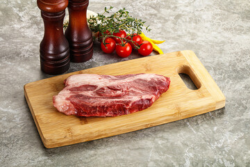 Raw beef chuck roll steak